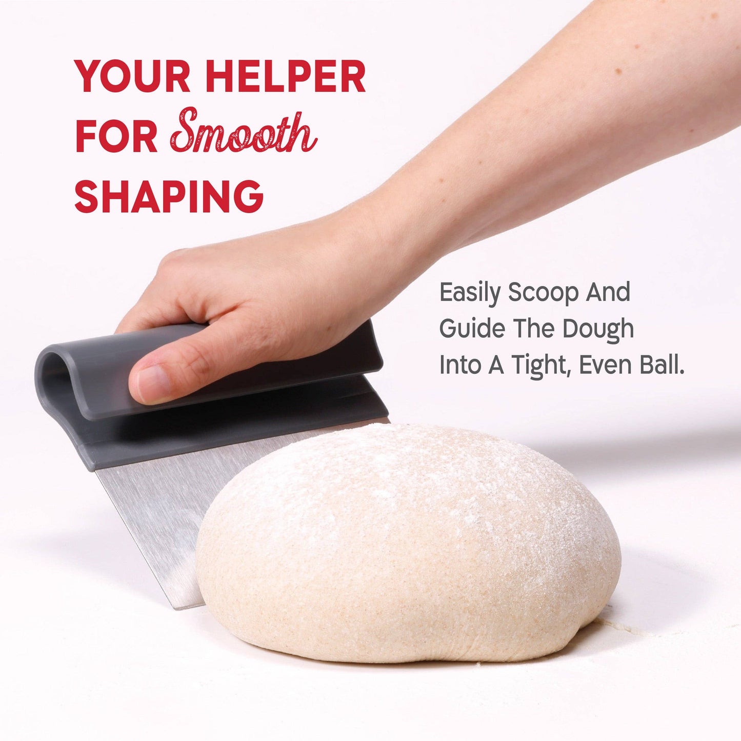 KneadAce Bench Scraper and Baker's Brush Gray / Turquoise