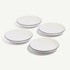 Made In 10" Entrée Bowls 4pc - White with Navy Rim
