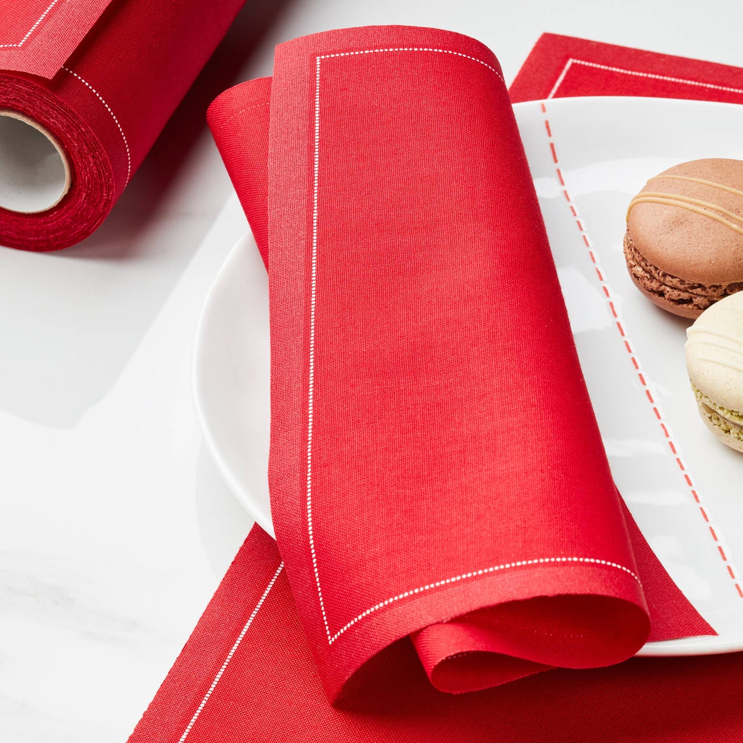 Lipstick Red Cotton Luncheon Napkins 25 Units