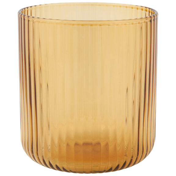 Short Fluted Tumbler 12oz - Amber