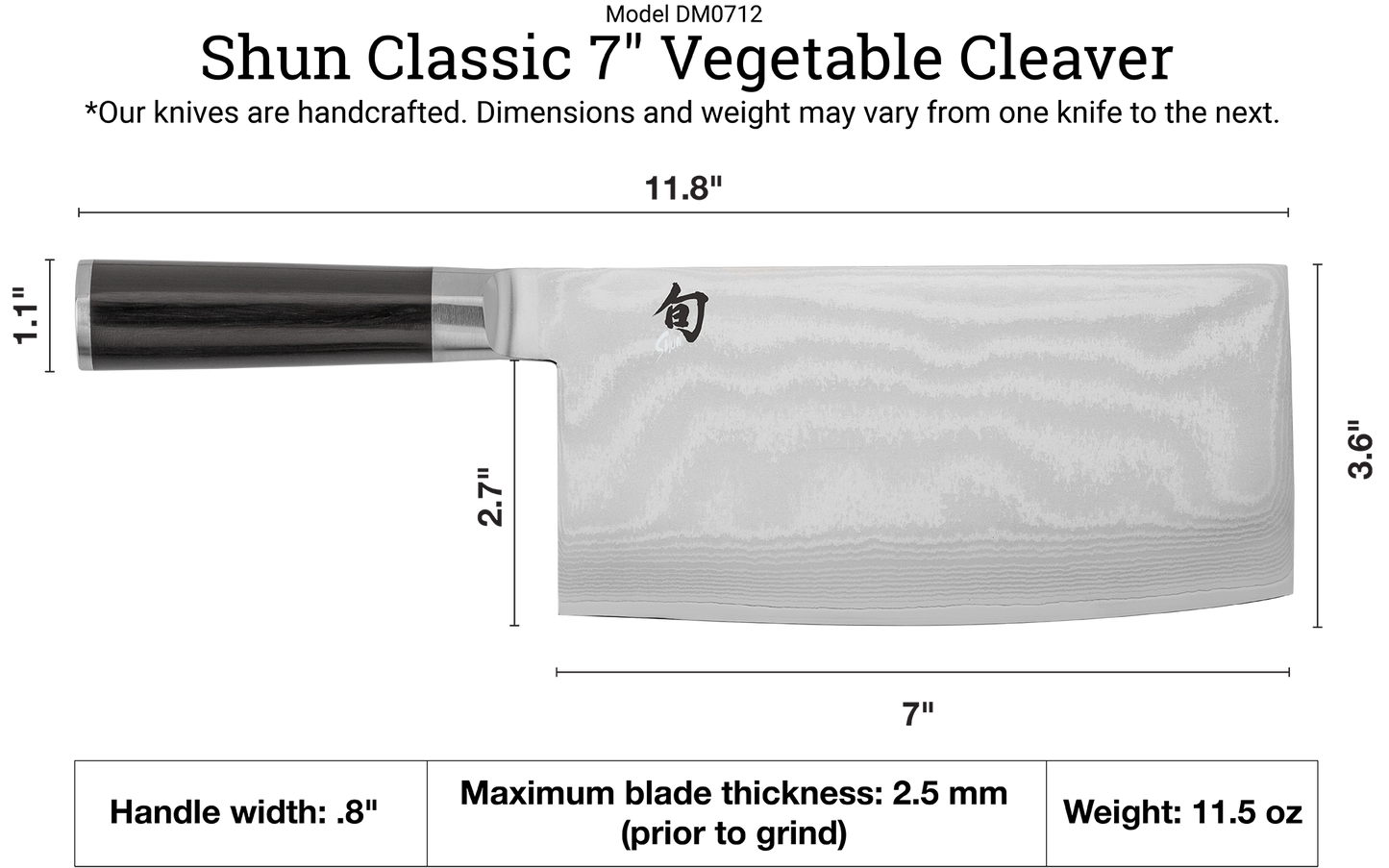 Shun Classic - Vegetable Cleaver 7"