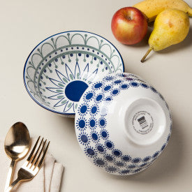 Bowl Stamped 6" - Black/Navy Sun