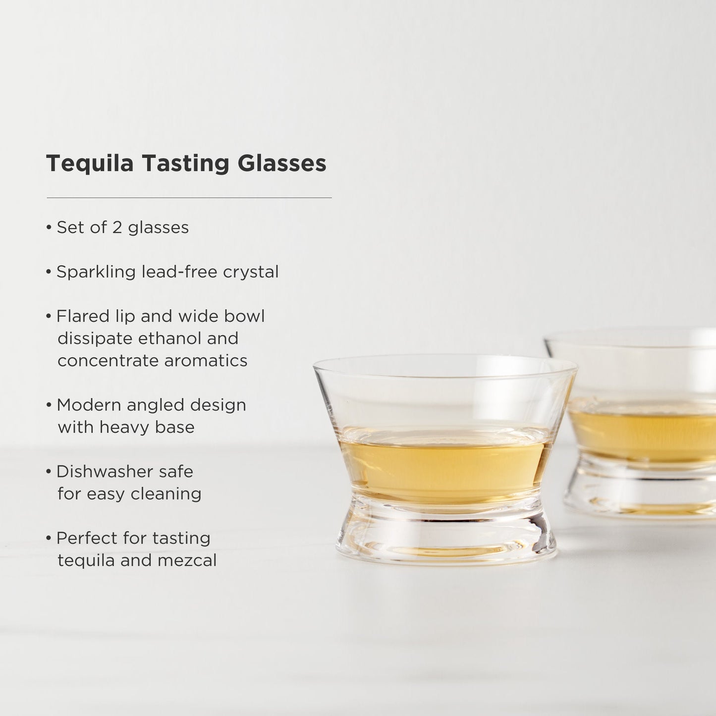 Viski Crystal Raye Tequila Tasting Glasses - 6oz / 178ml