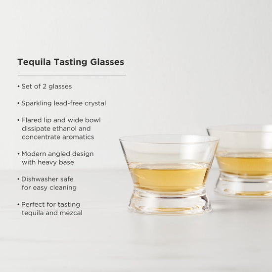 Viski Crystal Raye Tequila Tasting Glasses - 6oz / 178ml