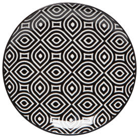 White Geo Stamped Appetizer Plate 6in