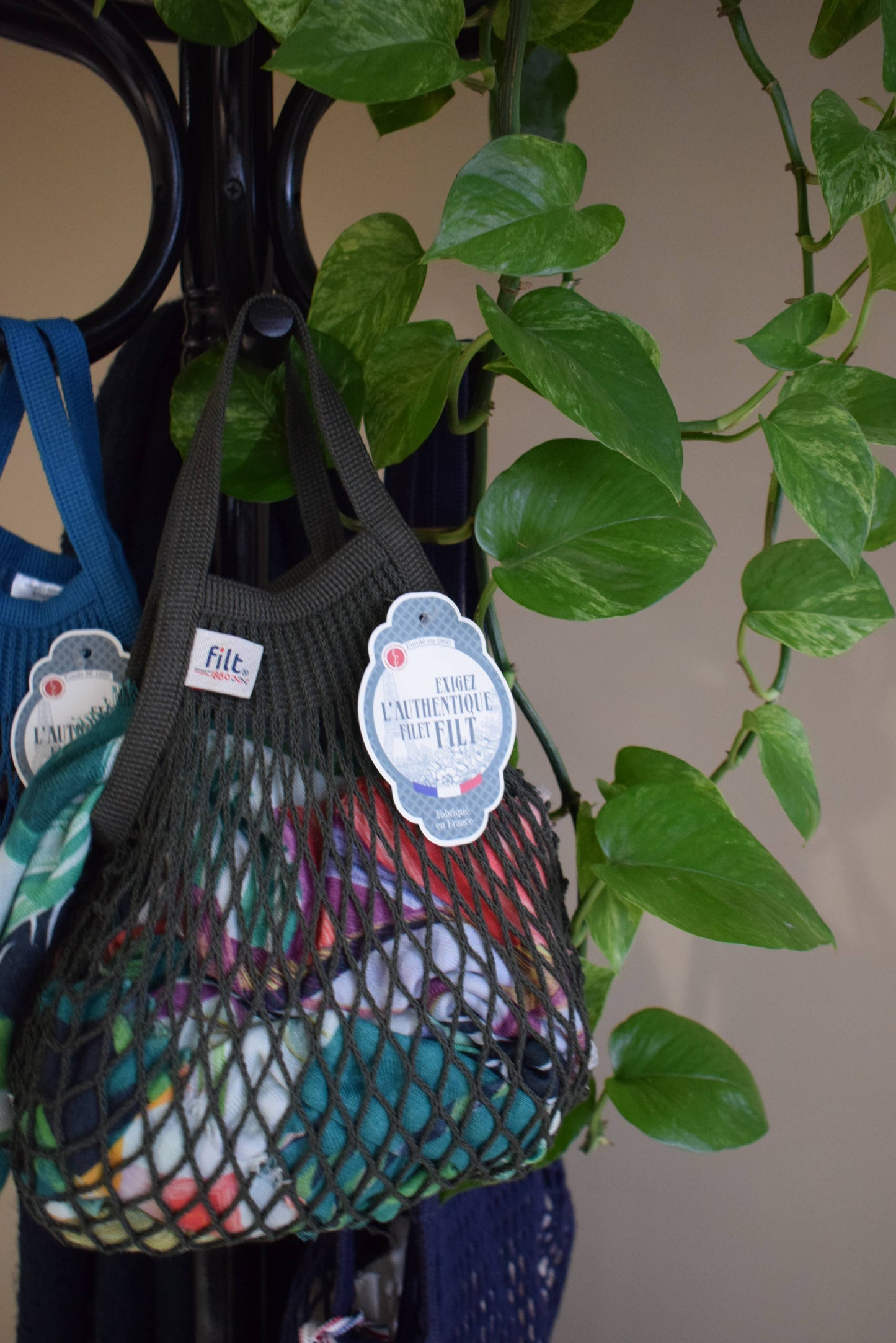 Net Shopping Bag Kaki mini size