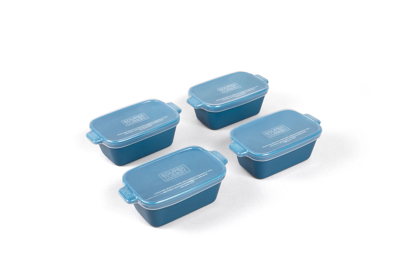 Souper Cube Ceramic Baking Dish 5" Rectangle w/Silicone Covers 4pk