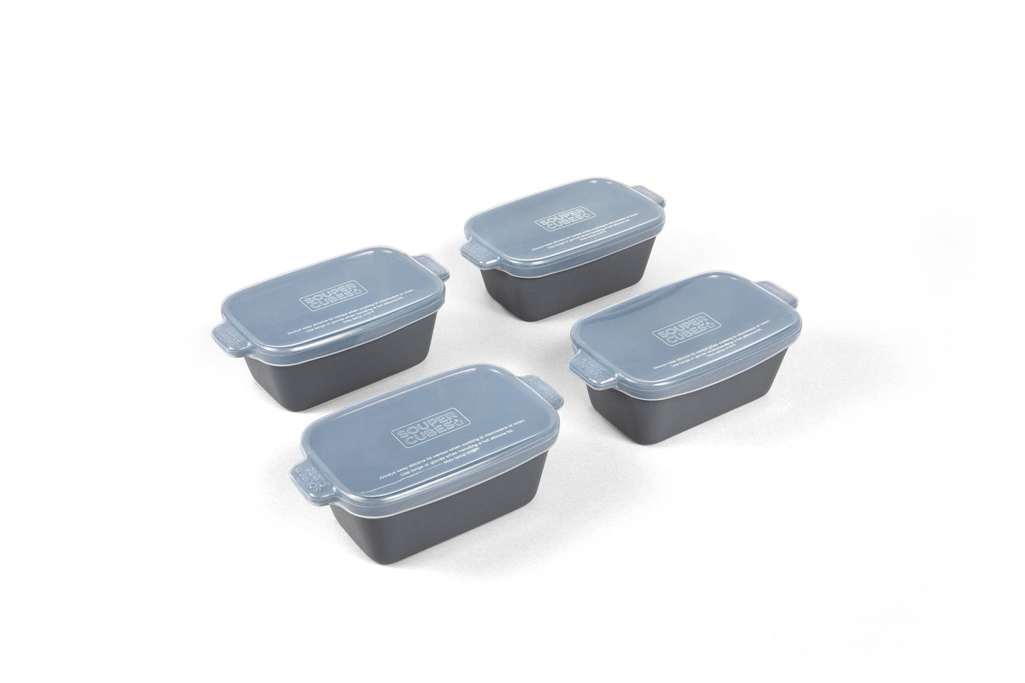 Ceramic Baking Dish 5" Rectangle w/Silicone Covers 4pk Blueberry