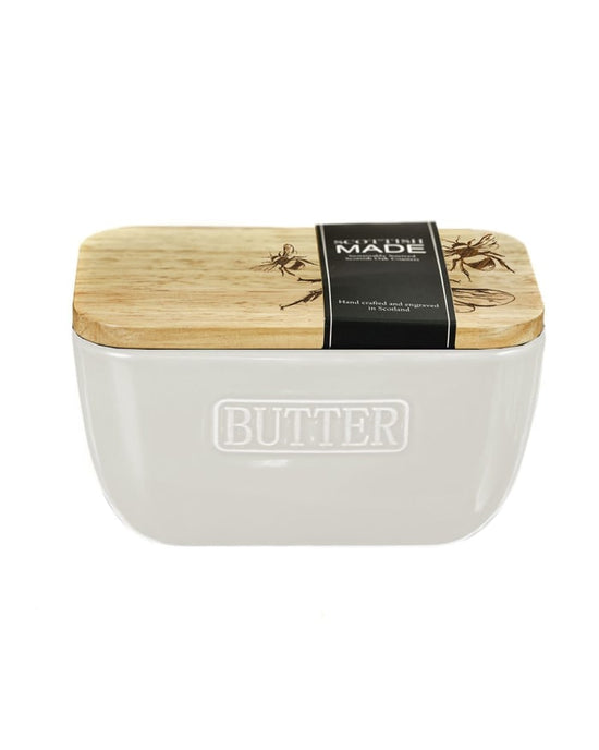 Butter Dish - Bee White