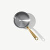 Made In 2 Qt Stainless Steel Saucepan with Lid and Antique Brass Handle