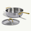 Made In 5 Qt Stainless Steel Saucier with Antique Brass Handle