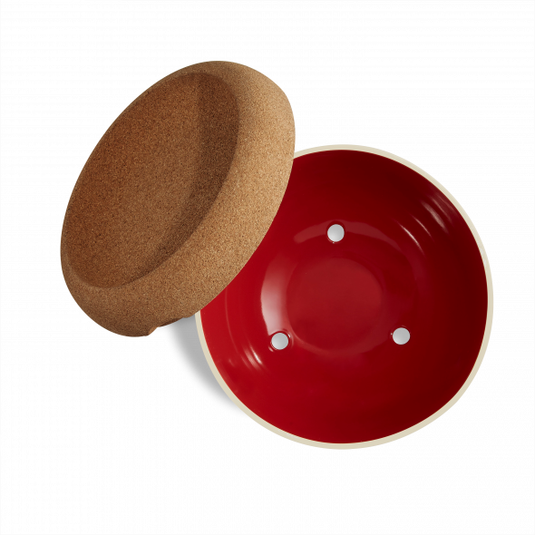 Emile Henry Deep Storage Bowl w Cork Lid - Grand Cru
