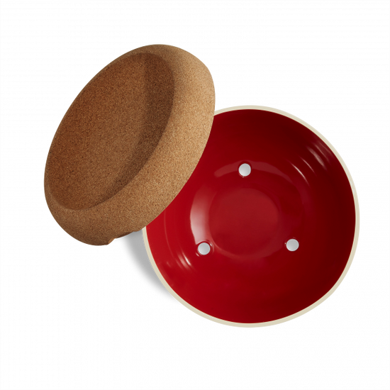 Emile Henry Deep Storage Bowl w Cork Lid - Grand Cru