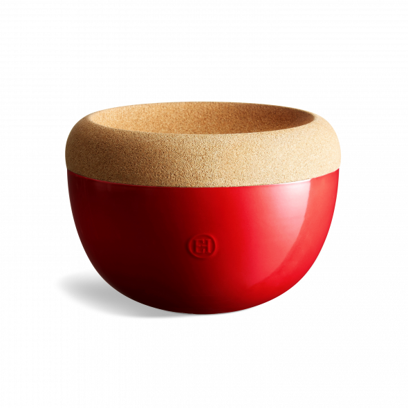 Emile Henry Deep Storage Bowl w Cork Lid - Grand Cru