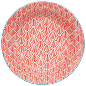 Bowl Stamped 8" - Blue Red Dash