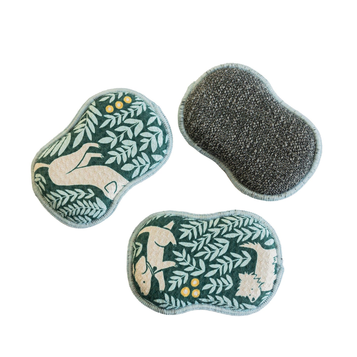 RE:usable Sponges (Set of 3) - Nuthatch Dog Park: Teal