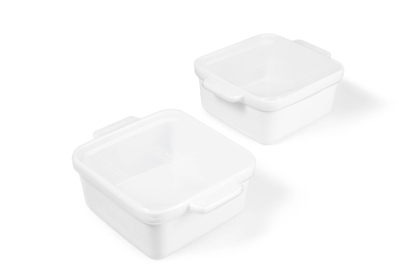 Souper Cube Ceramic Baking Dish 5" Square with Silicone Covers, 2pk Blueberry