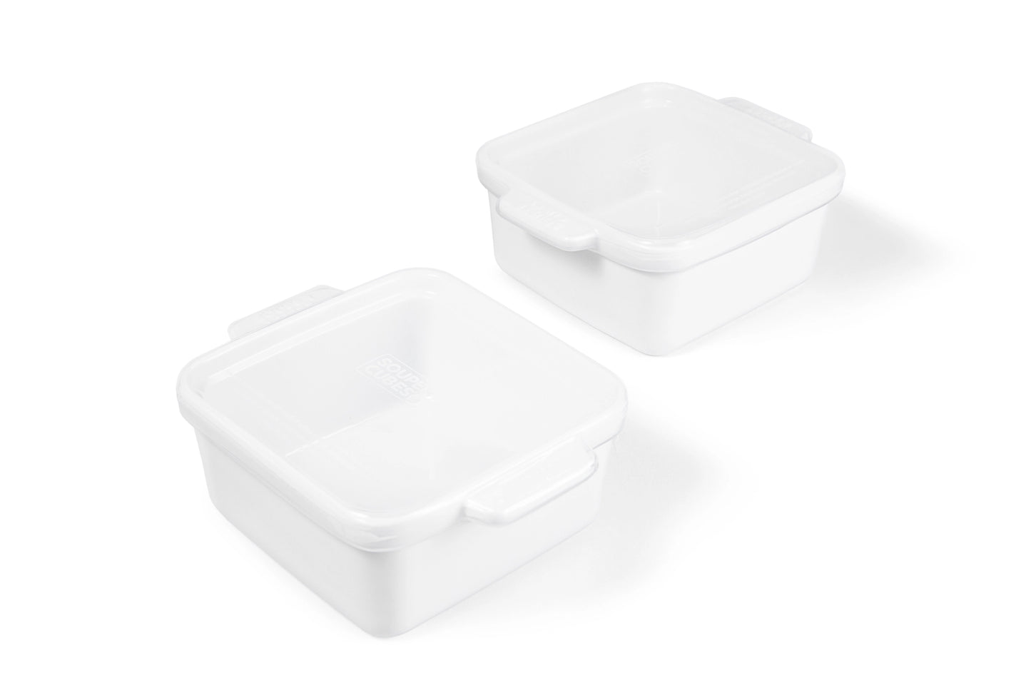 Souper Cube Ceramic Baking Dish 5" Square with Silicone Covers 2pk