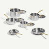 Made In 10-Piece Stainless Steel Cookware Set with Antique Brass Handles