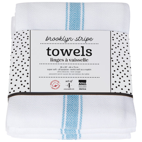 Tea Towel Brooklyn Stripe - Turquoise