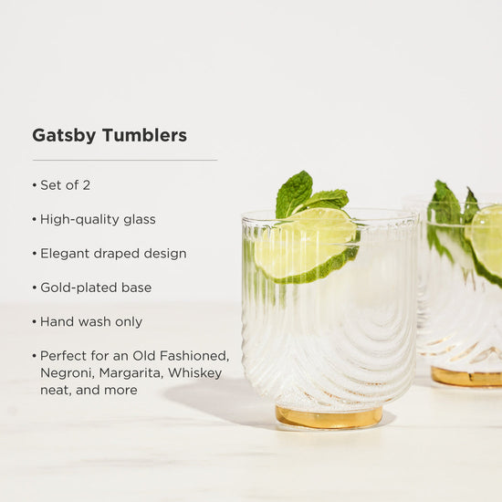 Viski Gatsby Glass Tumblers - 12oz / 355ml
