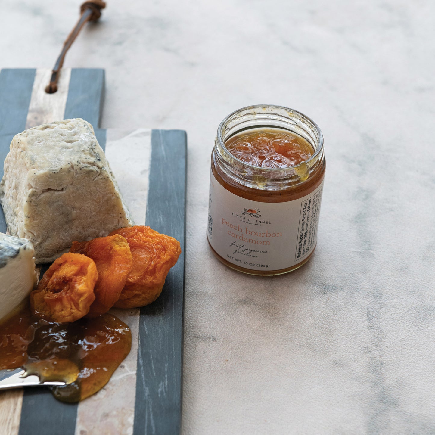 Finch & Fennel Peach Bourbon Cardamom Fruit Preserve 10oz.