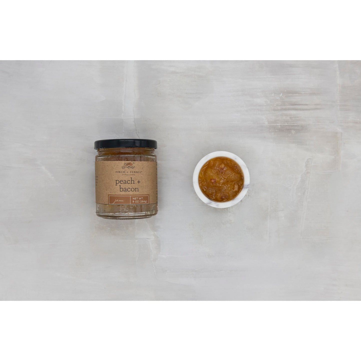 Finch & Fennel Peach + Bacon Jam 9oz.