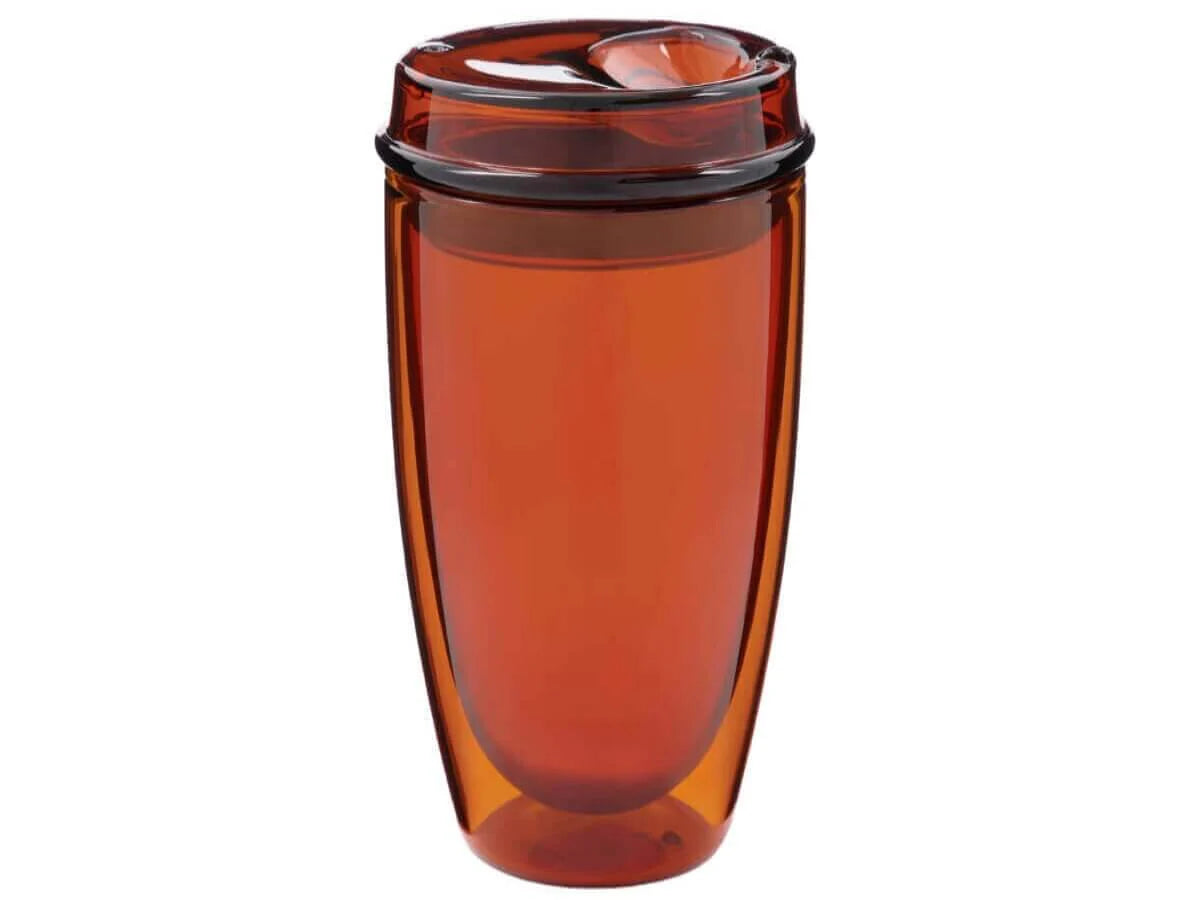 16oz Amber Good Cuppa Double Wall Glass Takeaway Cup
