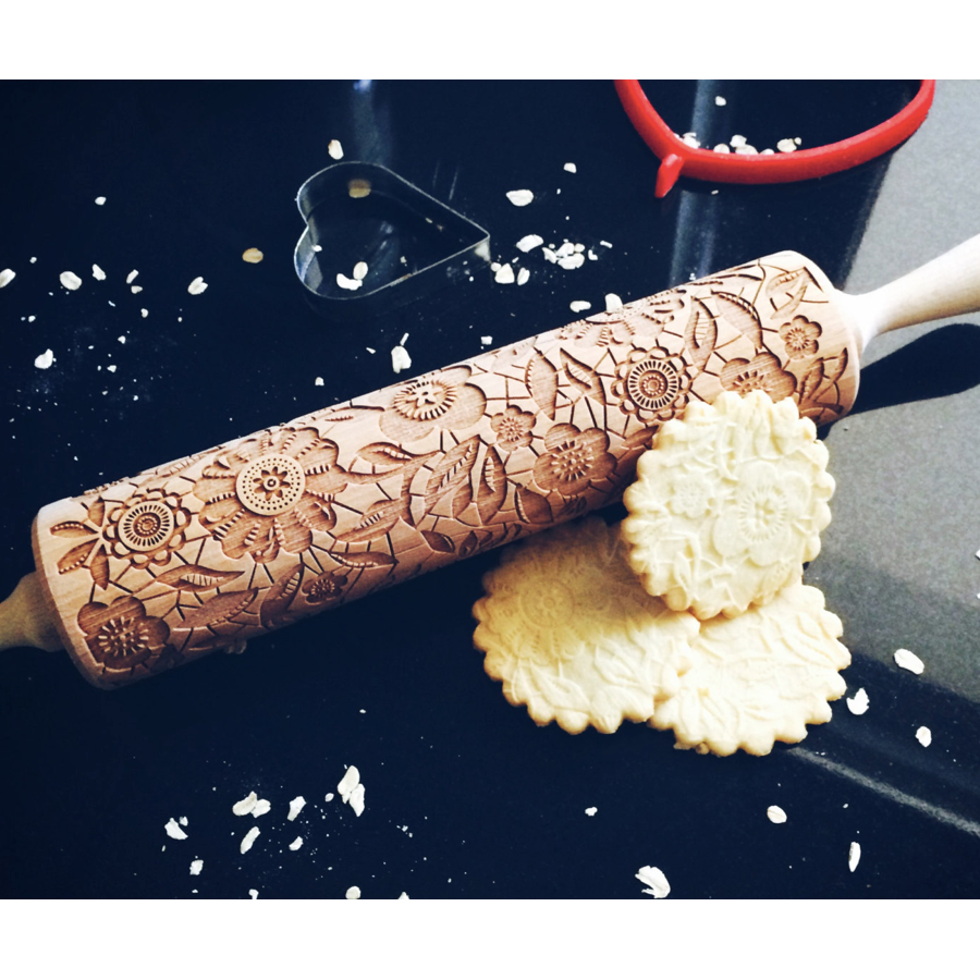Embossed Rolling Pin - Flowers