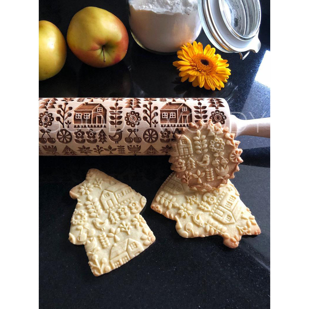 Embossed Rolling Pin - Scandinavian Cottage