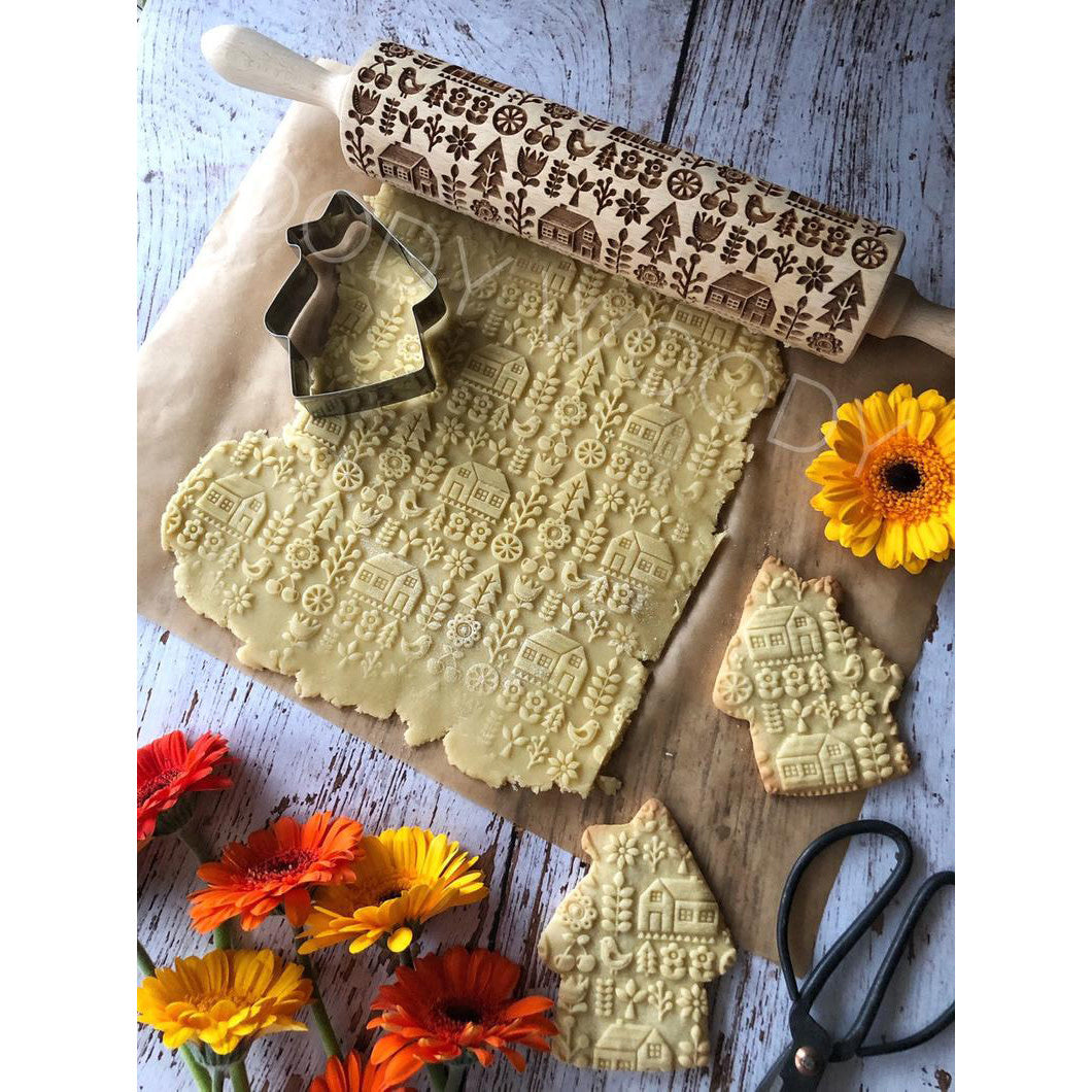 Embossed Rolling Pin - Scandinavian Cottage