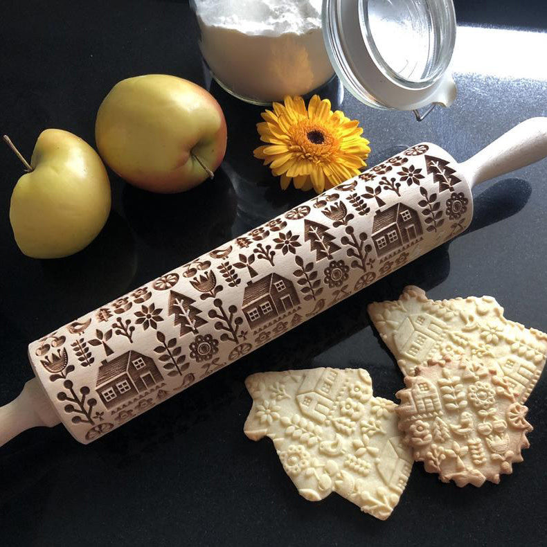 Embossed Rolling Pin - Scandinavian Cottage