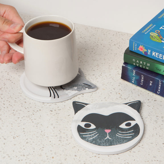 Ceramic Coaster - Soak Up S/4 - Cats Meow