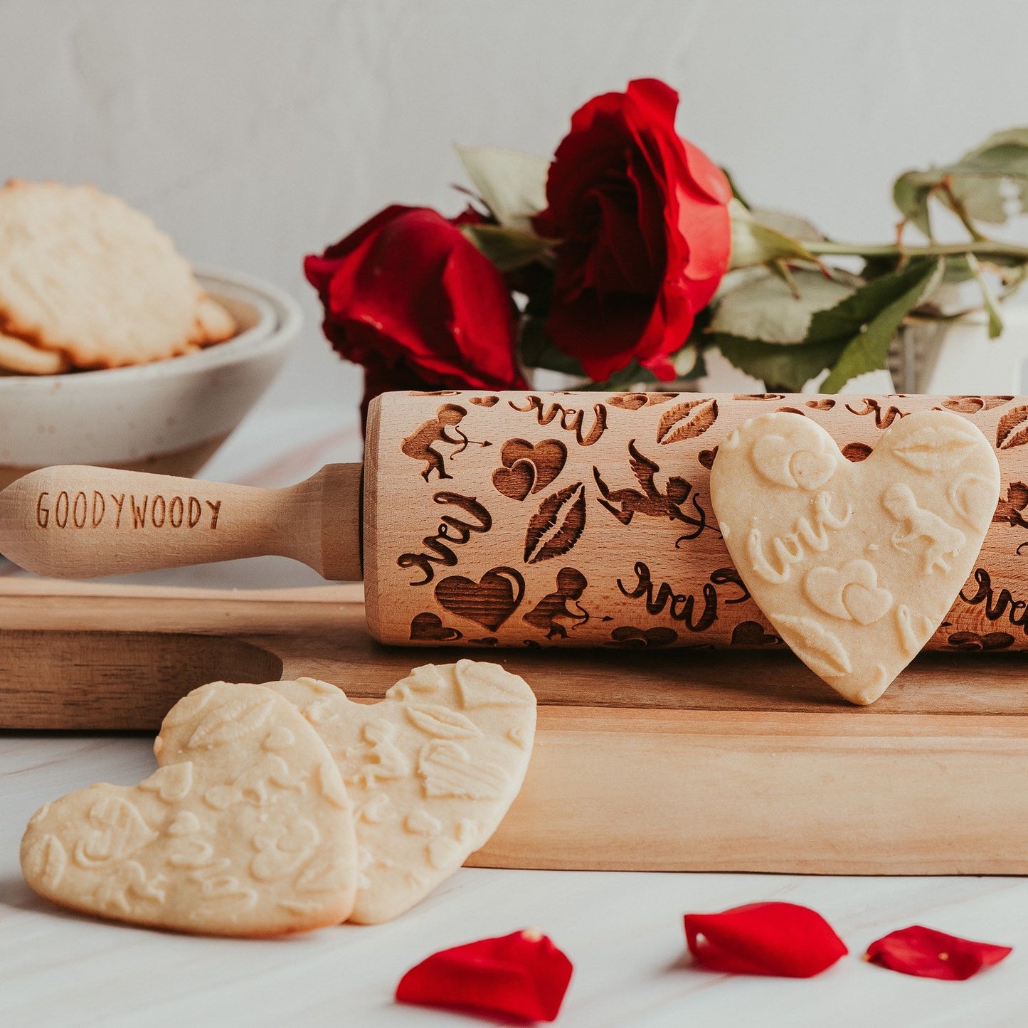 Embossed Rolling Pin - Hearts