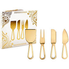Cheese Knives S/4 Gold