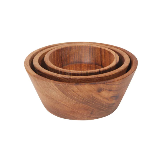 Set/3 Pinch Bowls Teak Wood (40% off at checkout)