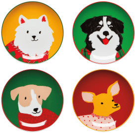 Appie Plates - Holiday Hounds Set/4