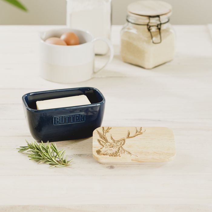 Butter Dish - Stag Blue