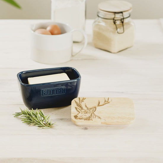 Butter Dish - Stag Blue