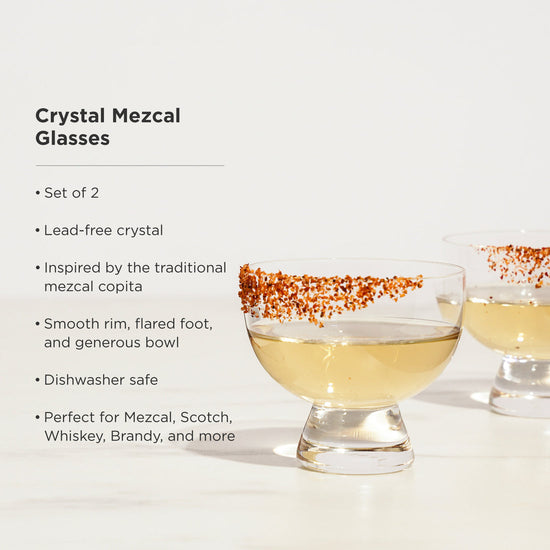 Viski Crystal Mezcal Glasses - 6oz