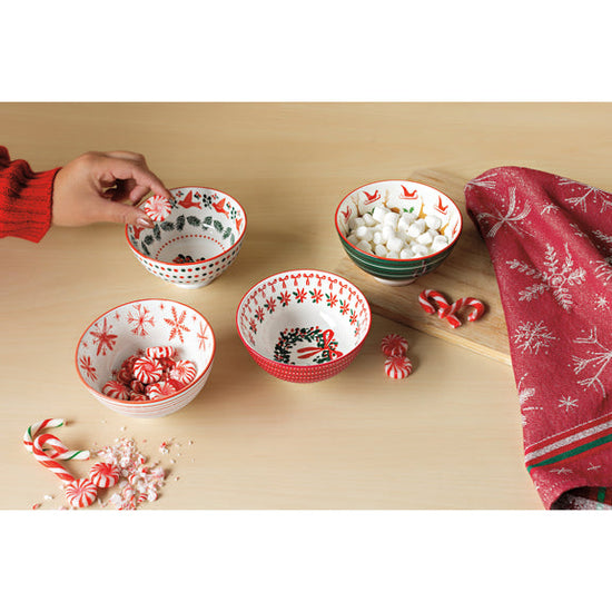 Bowl Stamped 4" - Winterberry