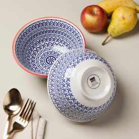 Bowl Stamped 6" - Blue Cross