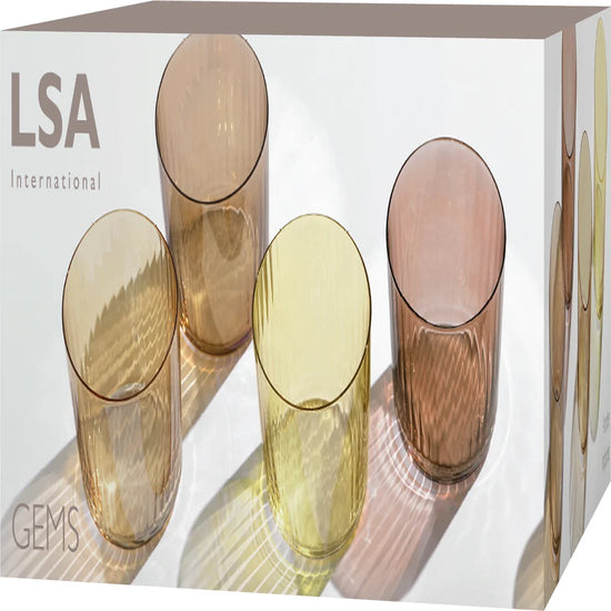 Gems Tumbler 310ml Assorted Amber S/4 (40% off at checkout)