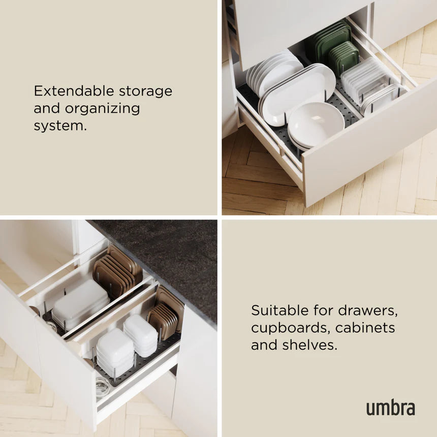 Umbra Peggy Drawer Organizers Set of 2 - Charcoal