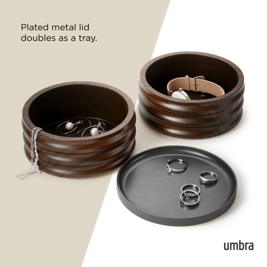 Umbra Tesora Wood Storage Box - Black-Walnut