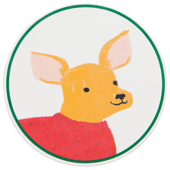 Ceramic Coaster - Soak Up S/4 - Holiday Hounds