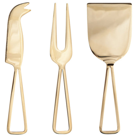 Cheese Knives S/3 - Gold