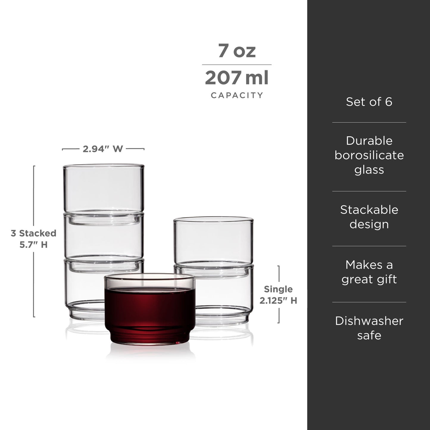 Viski Raye Bodega Glasses S/6 - 7oz/207ml