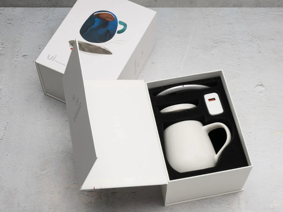 OHOM Ui 3 Self-Heating Mug Set - Jasmine White