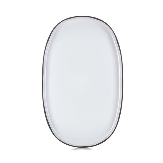 Caractère Oval Service Plate - White 18.25x11.25in